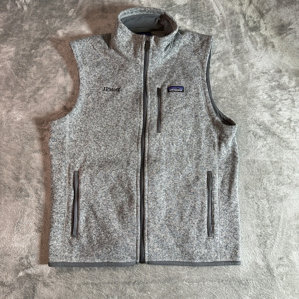 Patagonia Better Sweater Vest Mens Large Gray Full Zip Fleece Jacket JPMorg Flaw